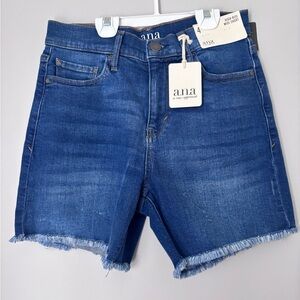 NEW a.n.a Denim High-Rise Mid Rise Jean Shorts Size 4- Dark Blue